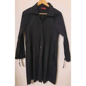 Saint Gil Paris Couture Dress Jacket Vintage Trapeze Dress Pleated‎ Crinkle M/L